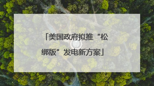 美国政府拟推“松绑版”发电新方案